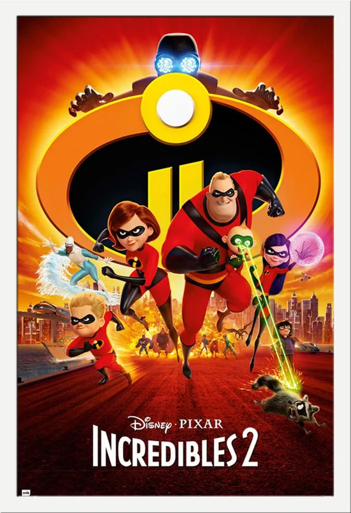 Gli Incredibili 2 Poster Originale con Cornice Bianca Shinsuke Maxi