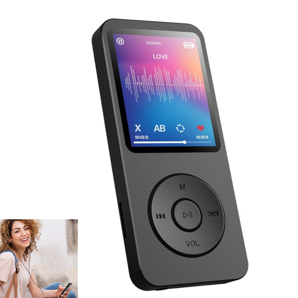 MP3-Player,250 mAh,unabhängige Wiedergabe,Bluetooth 5.0 + FM-Radio-Dualmodus,unabhängig vom Netzwerk,ist ein idealer Audiobegleiter für Musiklie...