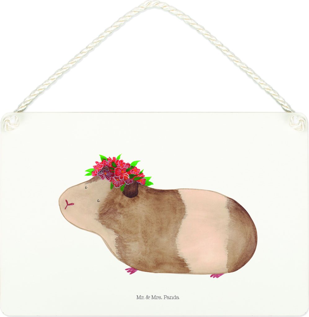 Mr. & Mrs. Panda Deko Schild Meerschweinchen Weisheit DIN A4 - Weiß - Geschenk, Holzschild, Lustige Sprüche, Blumenkind, holzbild, Spruch, wandh...