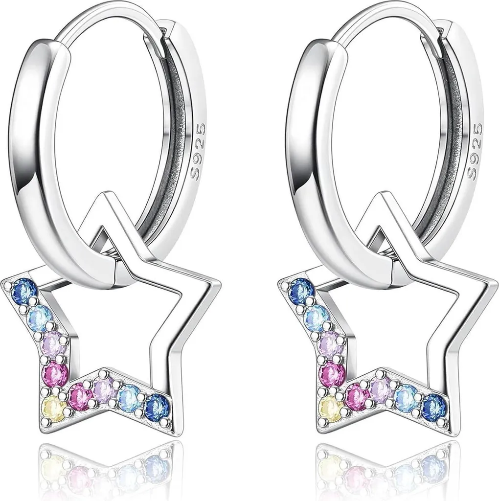 Boucles d'oreilles étoile argent 925 anti-allergie zirconium brillant