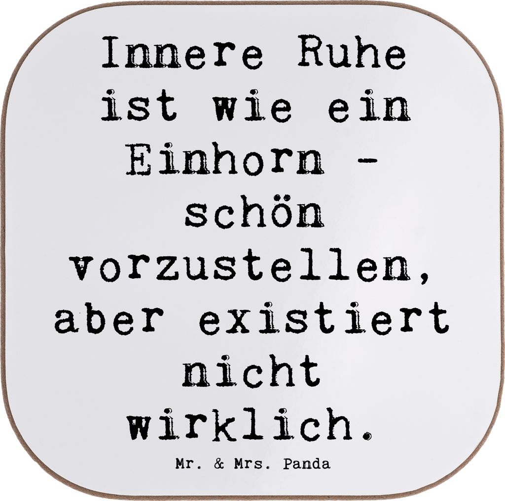 Mr. & Mrs. Panda Tischschoner Spruch Innere Ruhe - Weiß - Geschenk, Untersetzer für Gläser, Getränkeuntersetzer, gläseruntersetzer, Frieden, M...