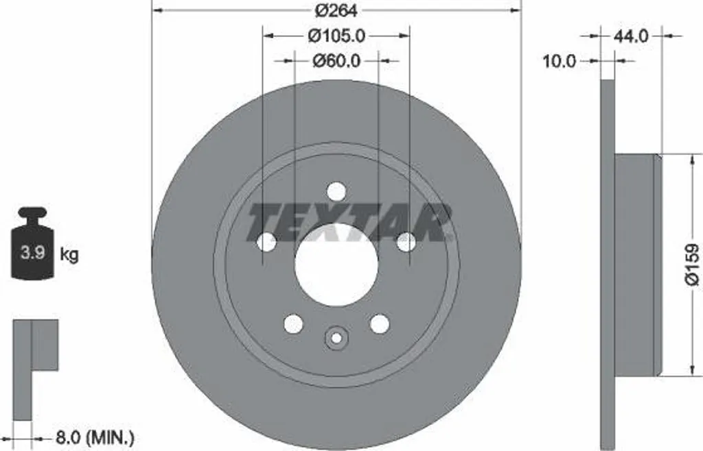 Disque de frein Textar 92275303 pour Astra K sécurité et freinage fiable