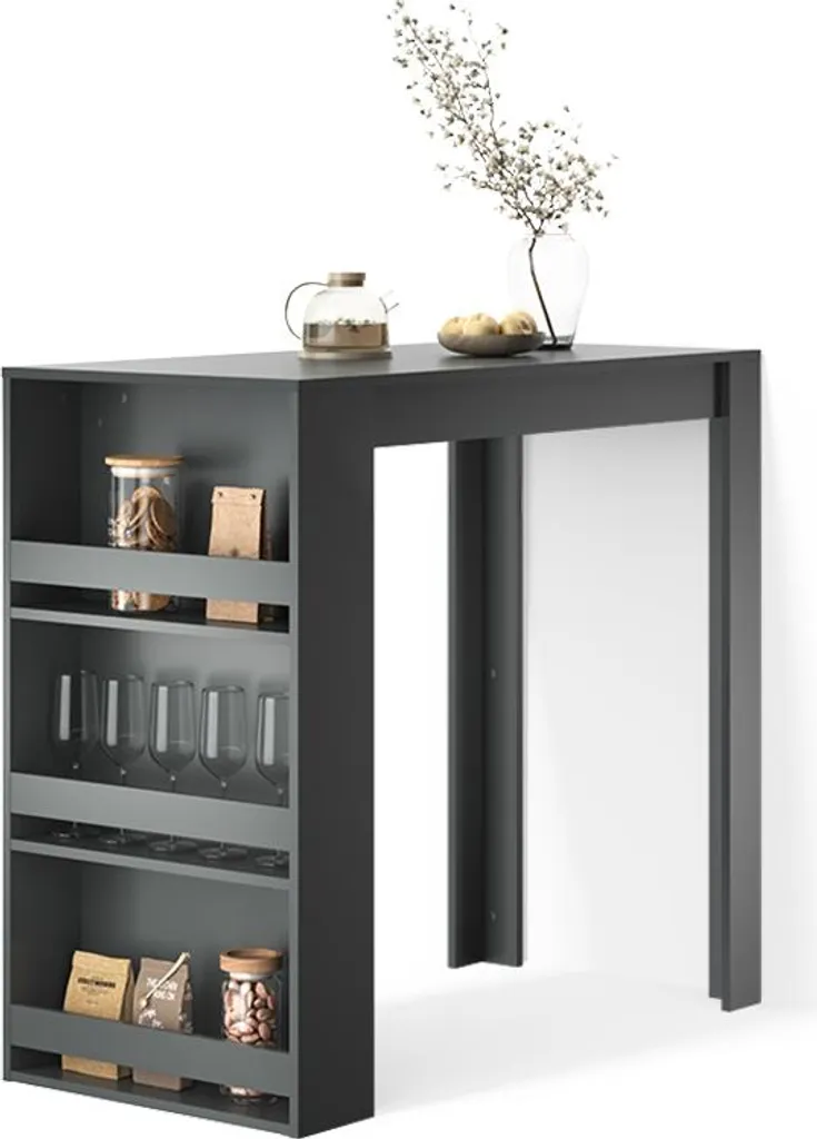 Livinity Tavolo da bar Regusa, 57 x 117 cm, Antracite