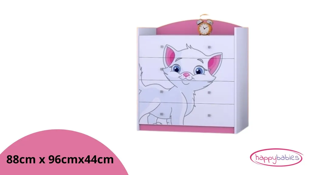 Commode pour chambre d'enfant robuste à 4 tiroirs Happy Babies mate - 4