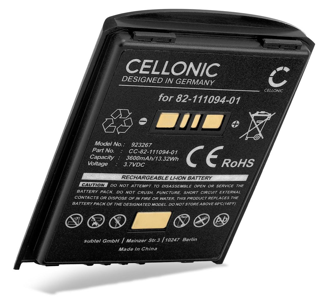 CELLONIC 1x Akku für Barcode Scanner Kompatibel mit Motorola Symbol MC55, Symbol MC65, Kompatibel mit Zebra Motorola MC65, Motorola BTRY-MC55EAB02...