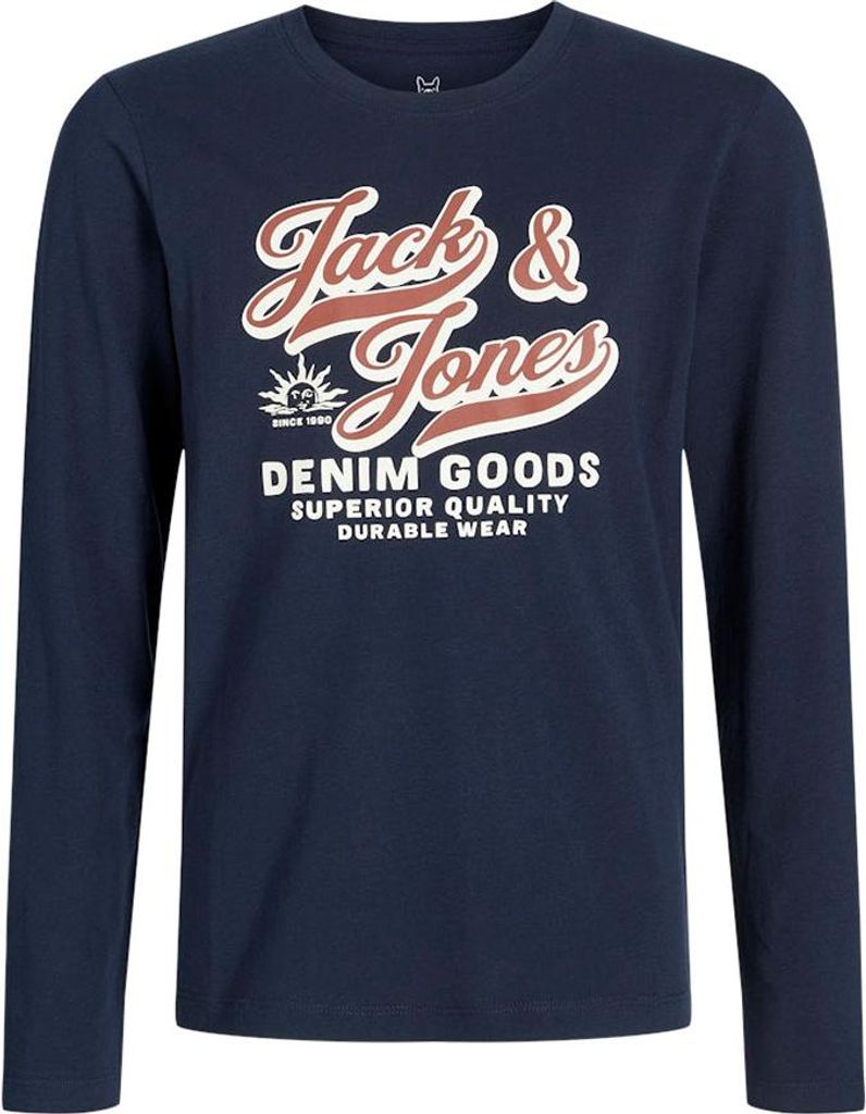 Jack & Jones Logo 2 Col Langarm-t-shirt Blau 12 Years Junge Produktbild 