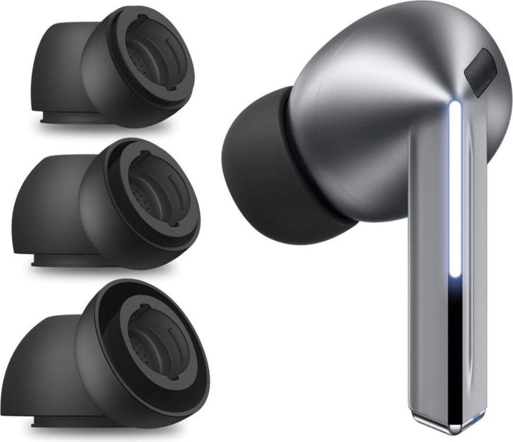 Tech-Protect Ohrstöpsel für Samsung Galaxy Buds 3 Pro Kopfhörer in Größe S / M / L - Schwarz (3 Stück)