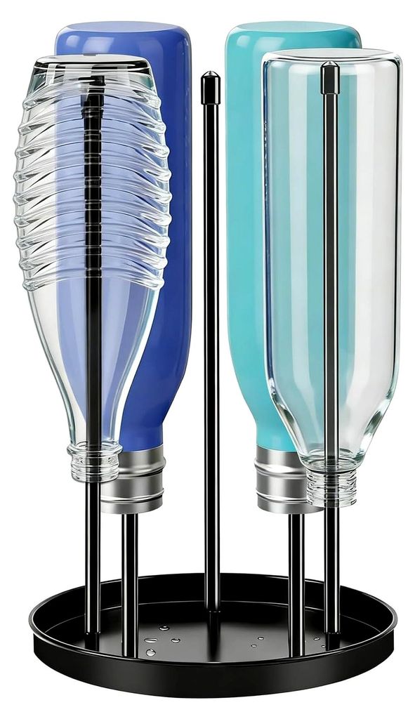 Flaschenhalter für die Küche, Abtropfgestell für 5 Flaschen Produktbild 