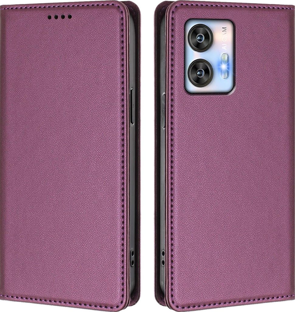 Handyhülle für Oukitel C35 /Oukitel C36, Kunstleder Klapphülle Stoßfeste Magnetische Hülle mit Ständer Lila