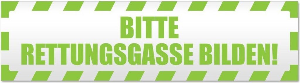 Kiwistar Bitte Rettungsgasse gestreift Magnetschild Schild magnetisch - 45cm Lindgrün - Magnetfolie für Auto PKW Kfz