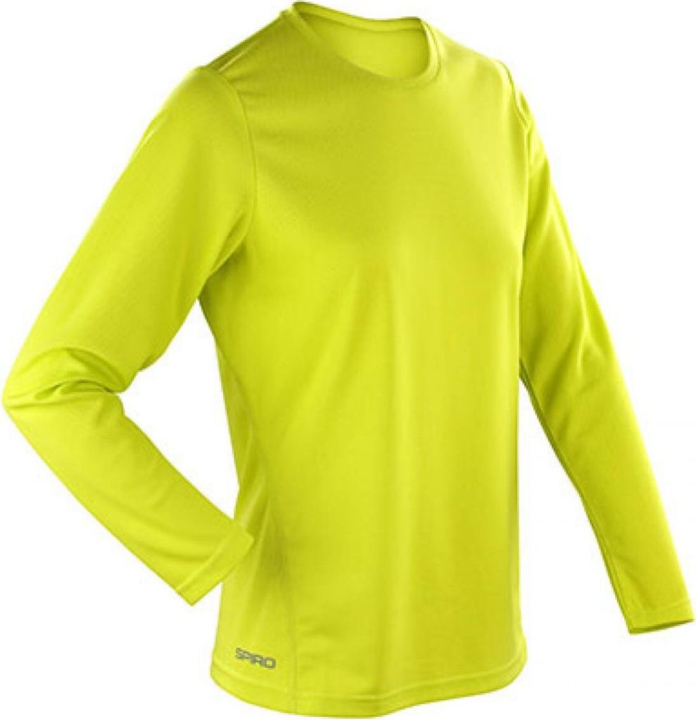 SPIRO S254F | Damen Quick Dry Longsleeve Sport Trainings T-Shirt - Farbe: Lime - Größe: L (40)