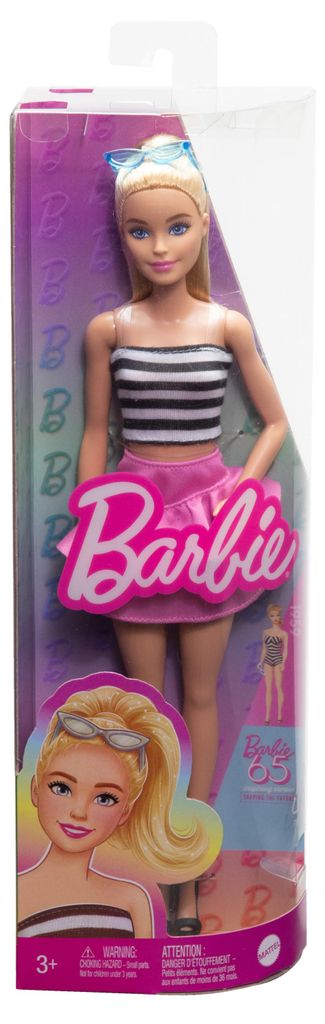 Barbie Fashionistas Puppe mit gestreiftem Oberteil, rosa Produktbild 