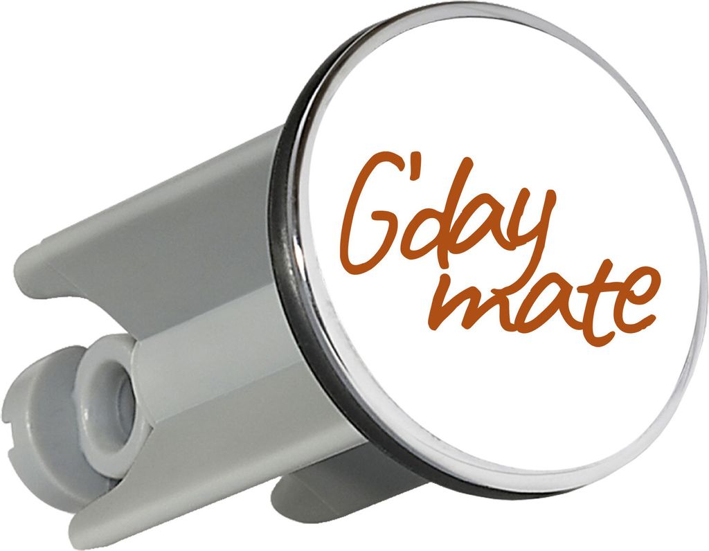 Huuraa Waschbeckenstöpsel G`day mate Spruch 4cm höhenverstellbar Abflussstopfen Geschenkidee