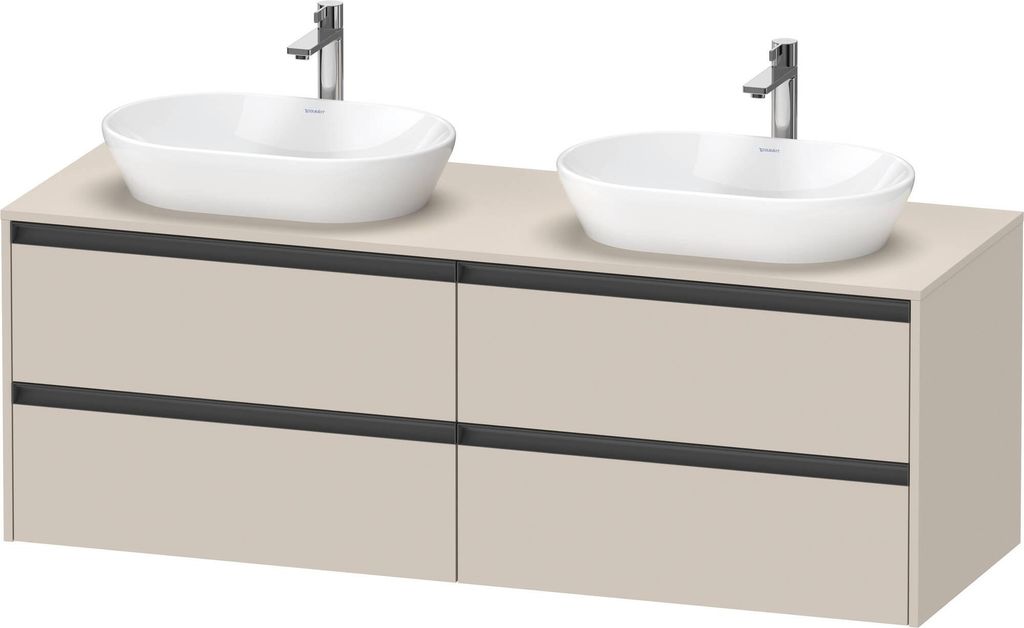 Duravit Ketho.2 Wastafelonderkast 160x55x56,8 cm Supermat Taupe