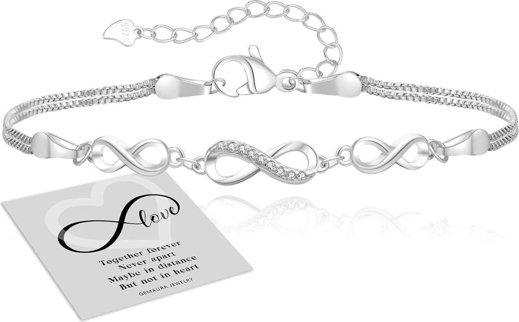 GEMAURA Bracelet pour femme argent 925 avec zirconium coeur Image du produit 