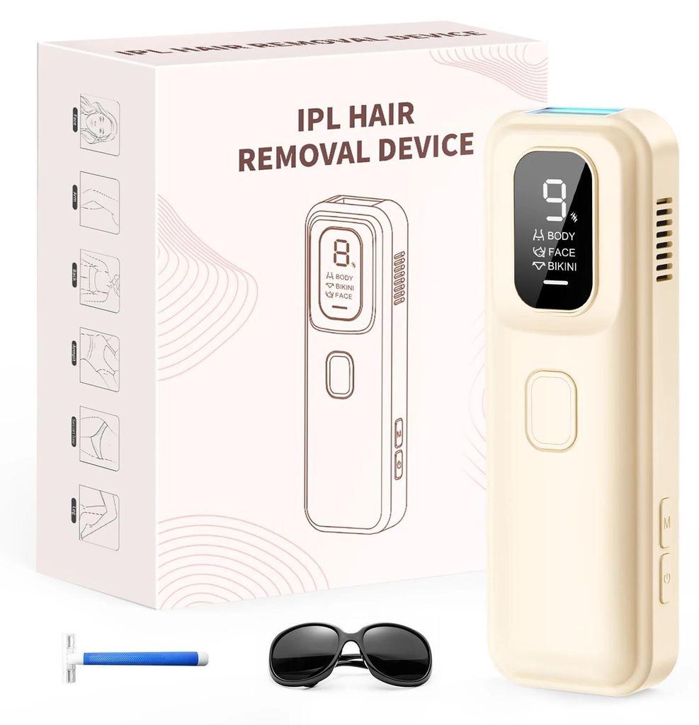 IPL Haarentfernungsgerät - Elektrischer Laser Epilierer - Dauerhafte Haarentfernung - 999900 Lichtimpulse - Bikini- & Achselbereich - Für Frauen ...