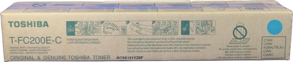 Toner Toshiba T-FC200EC Cyan pour e-Studio 2500AC (6AJ00000119) Haute Qualité
