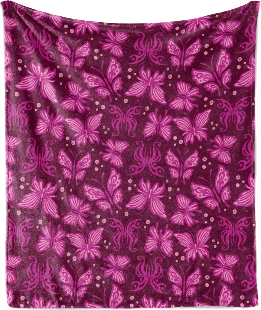 Plaid Soft Touch ABAKUHAUS Farfalle Rosa 175x230 - Relax Infinito