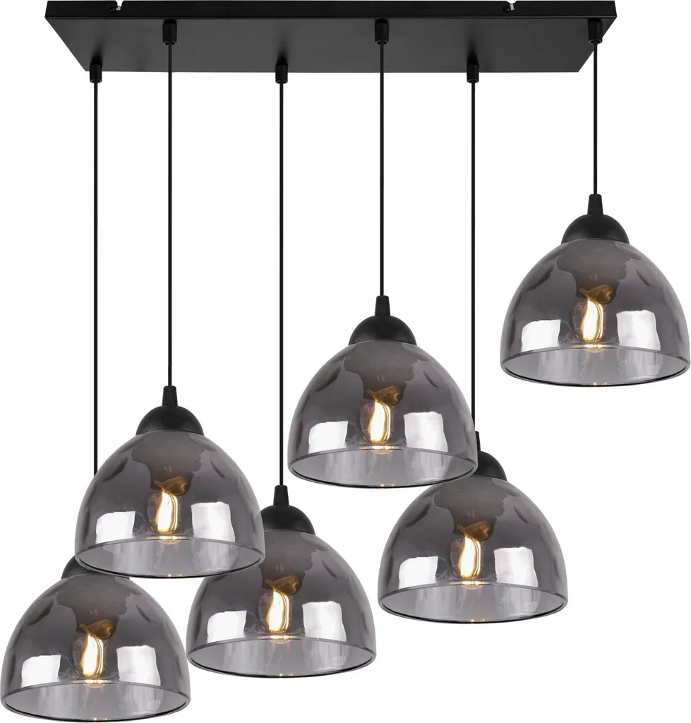 Lampadario Venice 6 Luci Grafite E27 | Sospensione Design Moderno