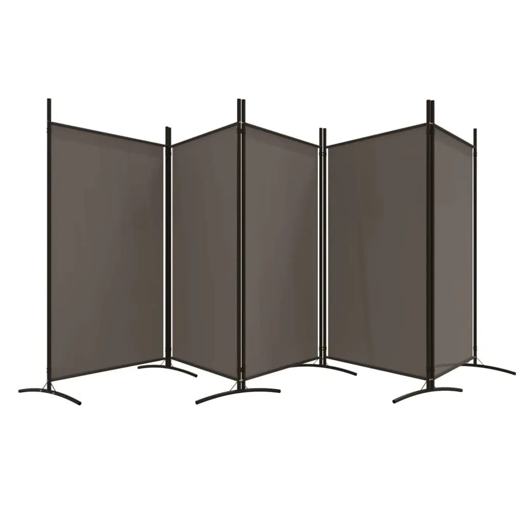 Paravent pliable 5 volets vidaXL 433 cm de large Anthracite et Acier Noir - 10