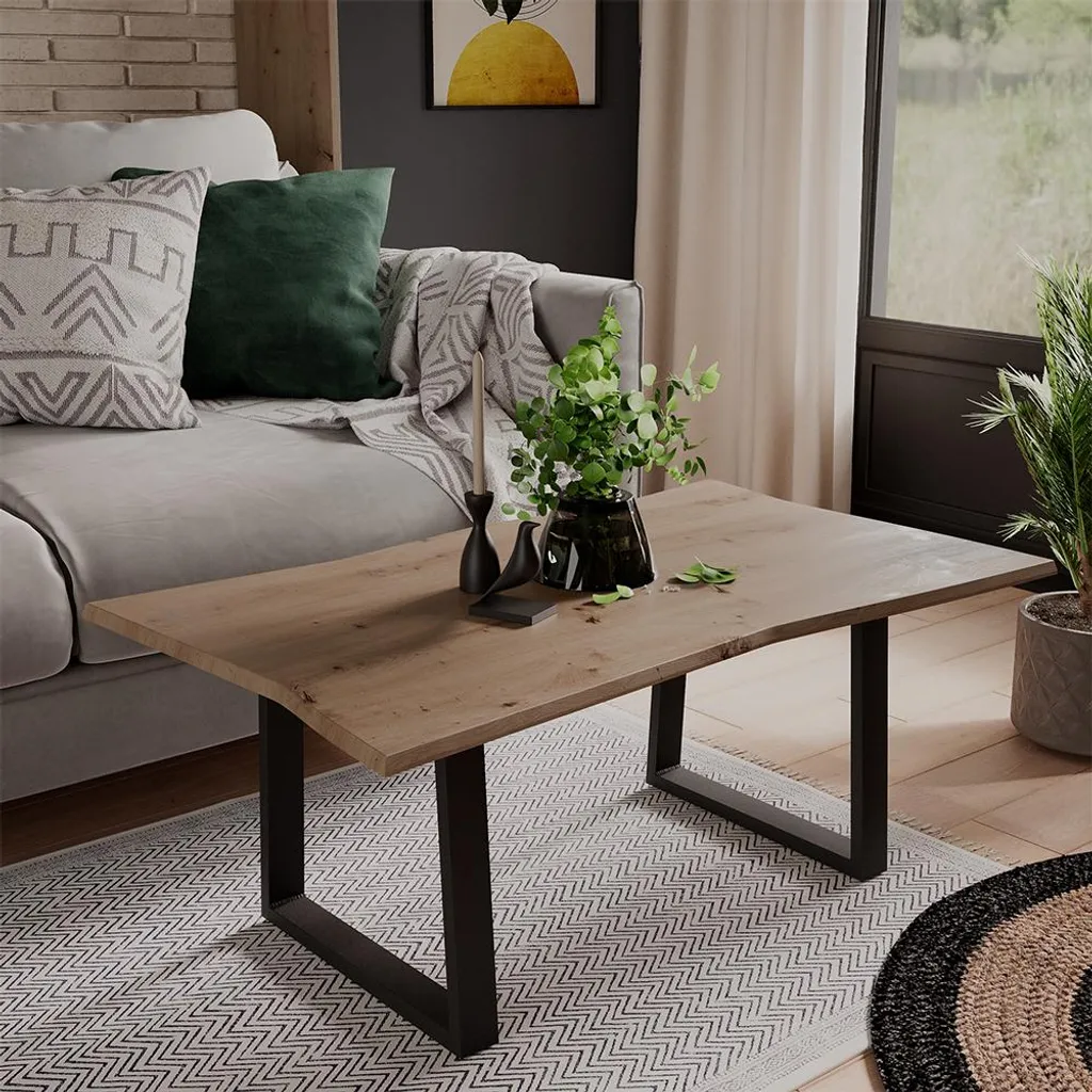 Tavolino Basso Vicco Yan 100x60 Rovere Artigiano - Sicuro e Moderno
