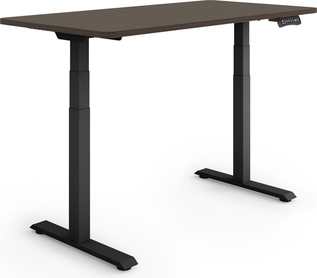 ESMART Germany EZX-132BE 120x60cm Ebenholz Nachbildung Ergonomischer Steh-Sitz-Schreibtisch Stufenlos elektrisch höhenverstellbar 60,5-125,5 cm 3 ...