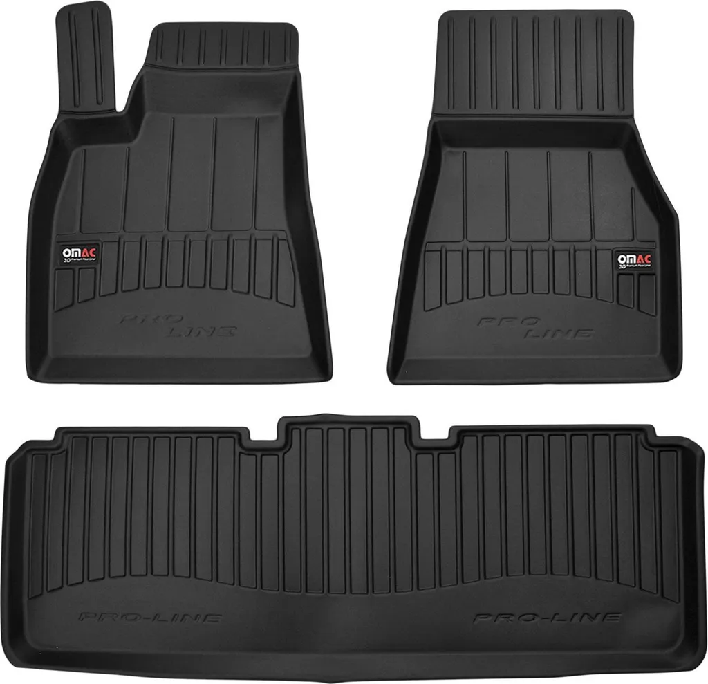 Tappetini Tesla Model S 2014-2020 in TPE Nero - Set 3 Pezzi Su Misura