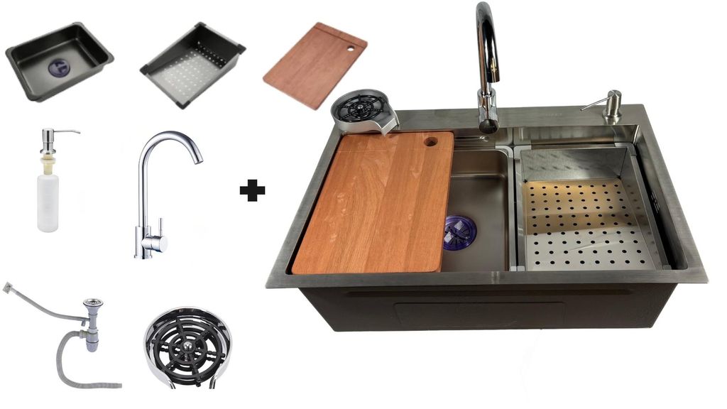 Edelstahlspüle Quantum 75x45cm revolutionär mit Produktbild 