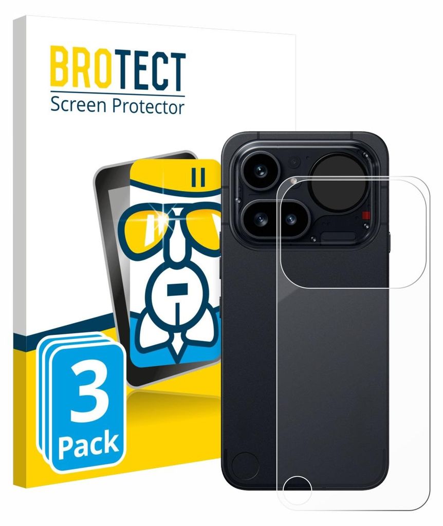 3x BROTECT Schutzglas für Nothing Phone (4a) Pro (Rückseite) Schutzfolie Panzer Folie Glas Display Schutz klar