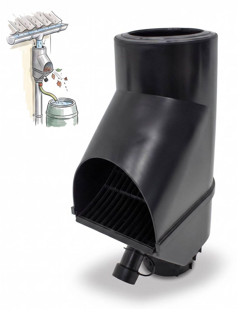 Jardinion Regenwasserfilter, Fallrohr Laubabscheider Produktbild 