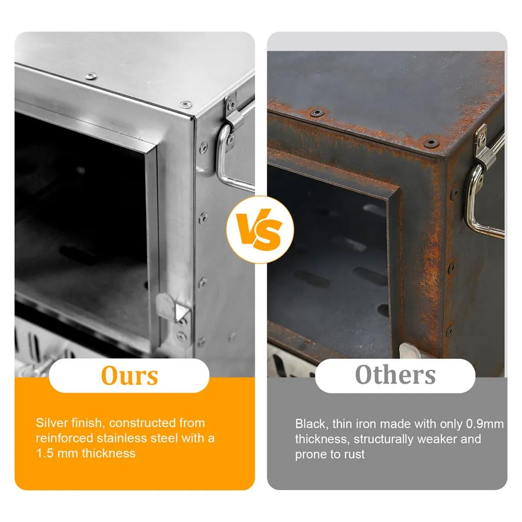 Poêle à Bois Inox avec 7 Conduits Modulables pour Chauffage Extérieur - 7