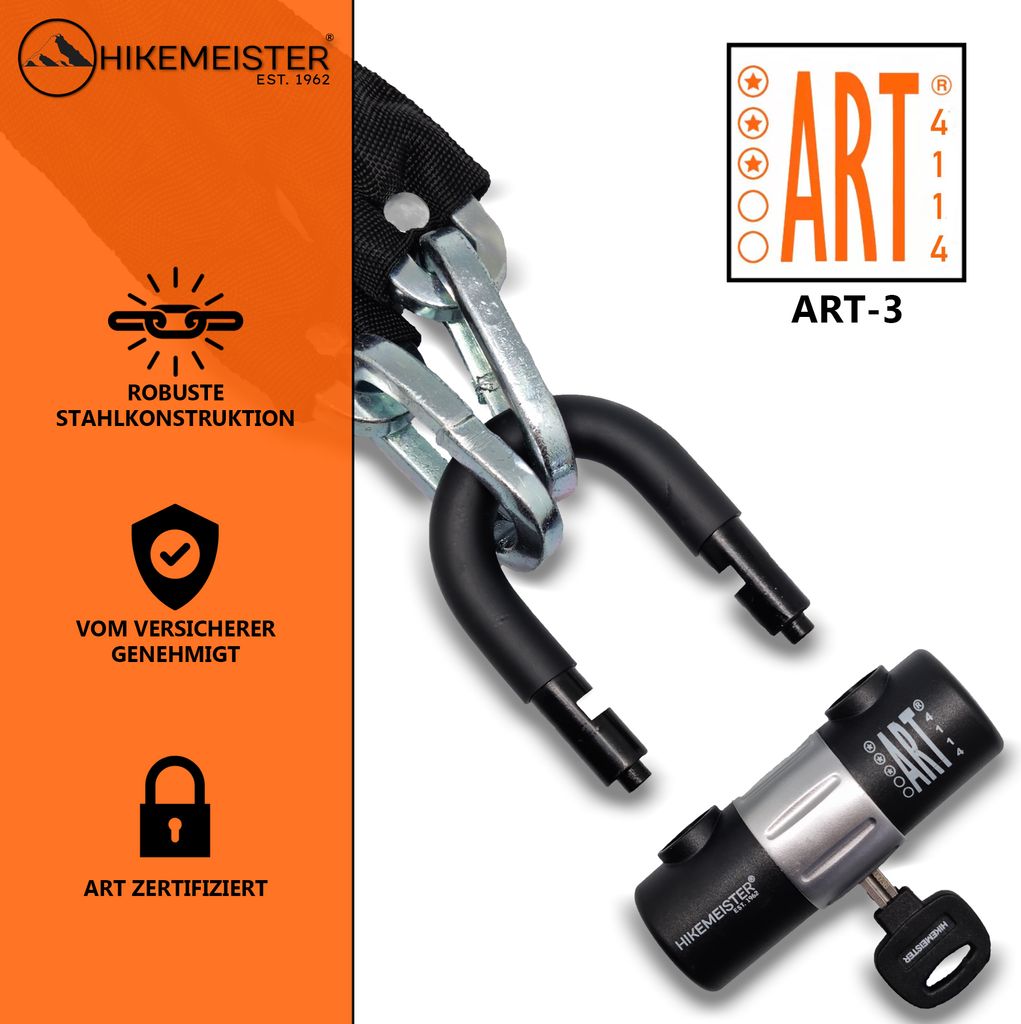 HikeMeister® Kettenschloss Fahrradschloss | Hohe Produktbild 