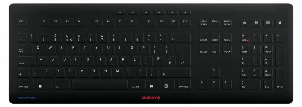 Cherry STREAM PROTECT Clavier sans fil 2.4 GHz AZERTY noir professionnel