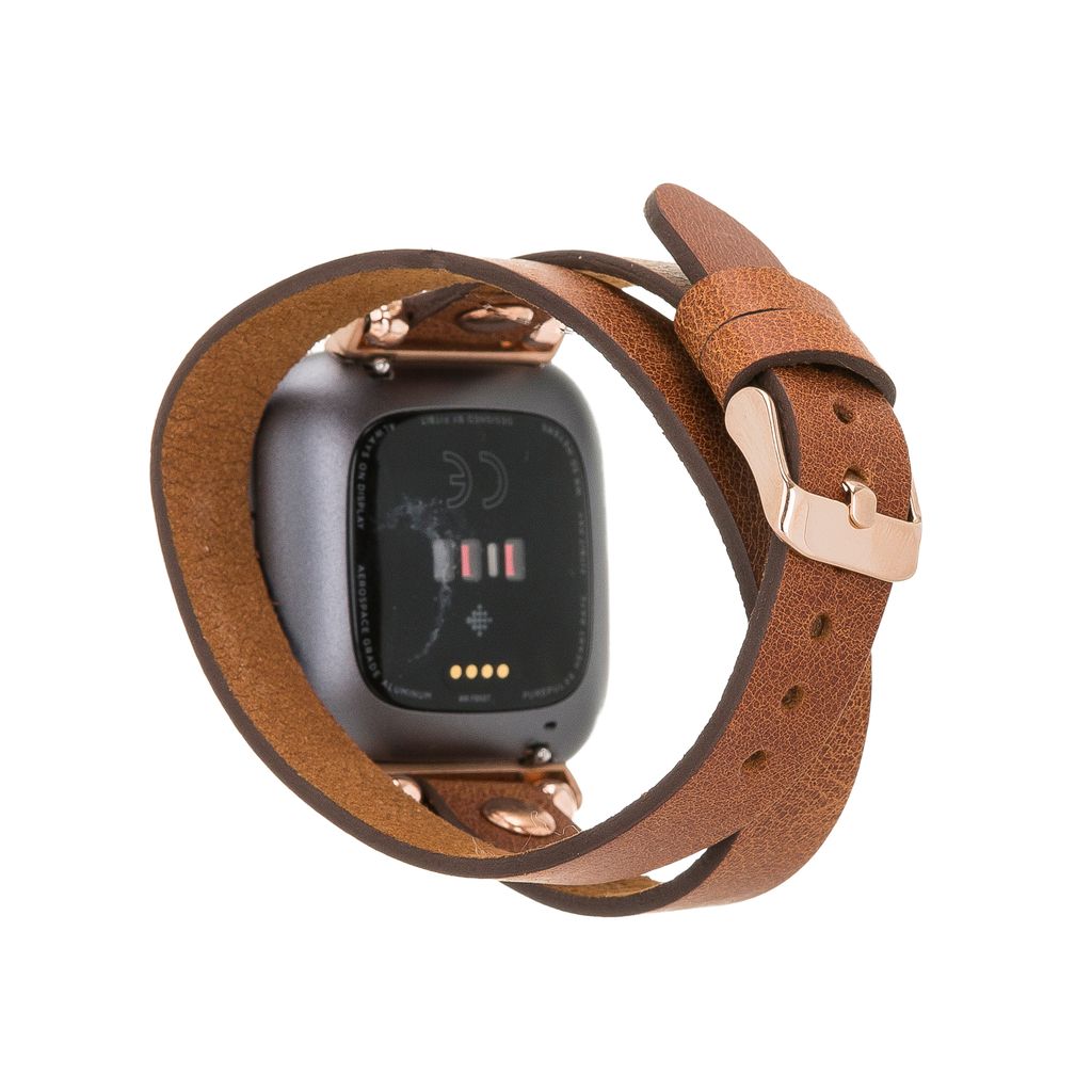 Ersatzband Uhrenarmband Echtes Leder Strap für Fitbit Versa/Versa 2 /Versa lite 