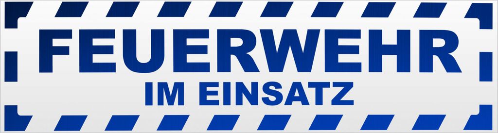 Kiwistar Feuerwehr im Einsatz gestreift Magnetschild Schild magnetisch - 30cm Blau - reflektierend - Magnetfolie für Auto PKW Kfz