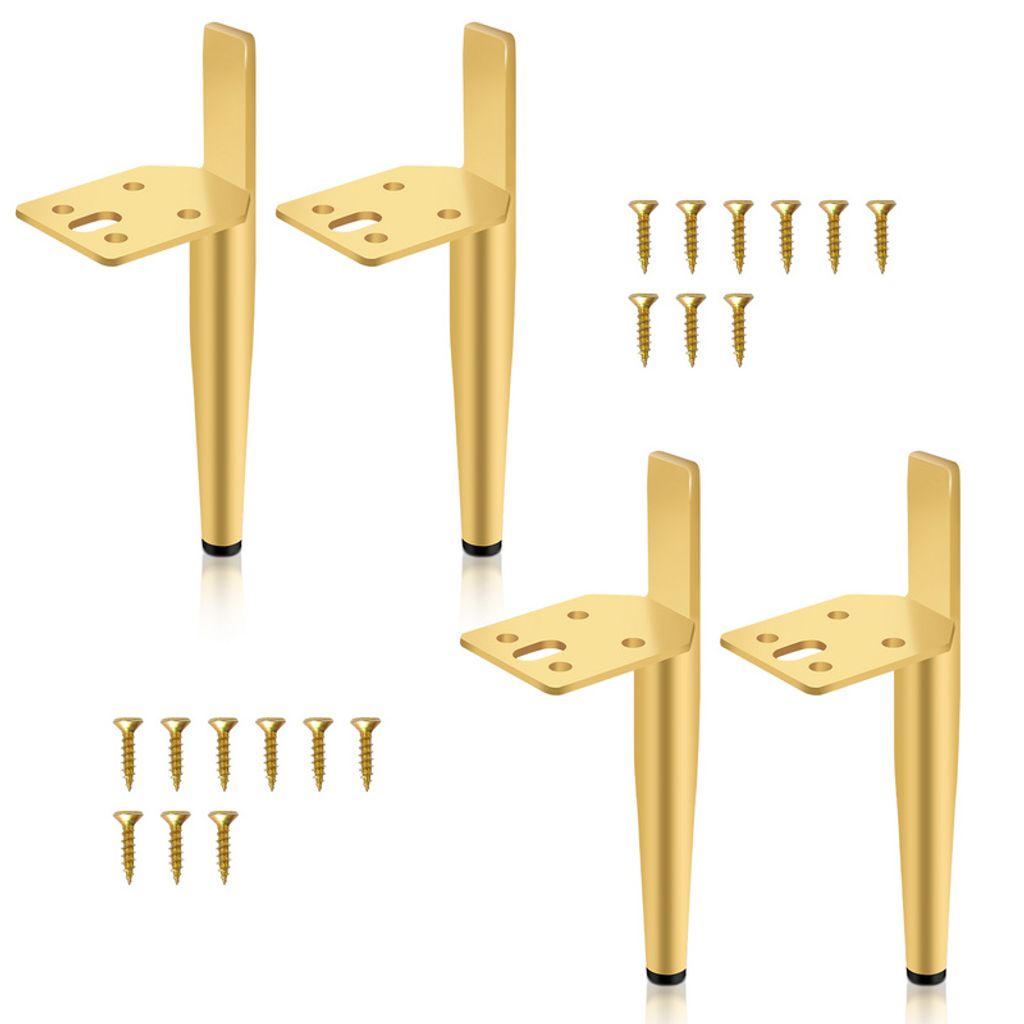 Jopassy 4X Möbelfüße Sofafuß Verstellbar Sockelfüße Gleitfuß Tischbeine Füße Tischfuß-Metall-13cm