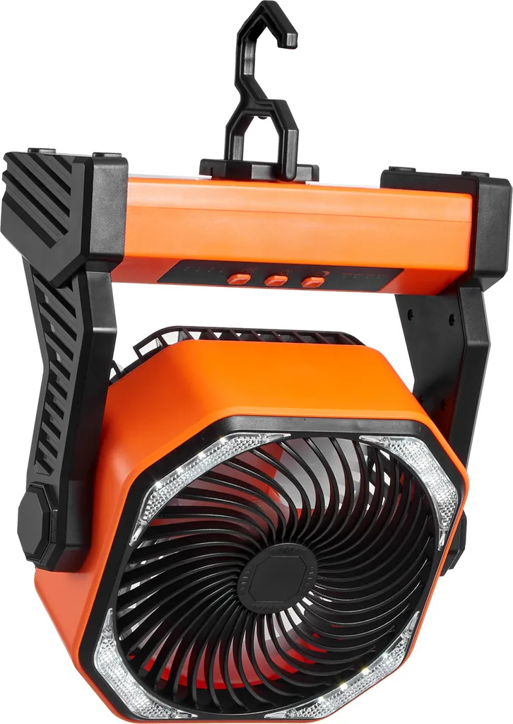 Ventilateur de table rechargeable avec lanterne LED et 4 vitesses