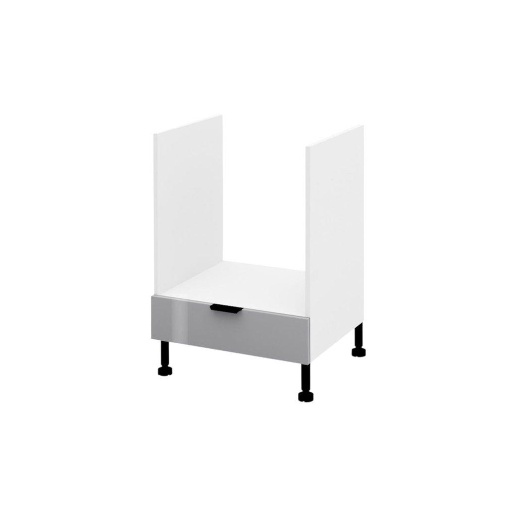 Herdumbauschrank – Unterschrank für Herd – Einbauherd Schrank – Backofenschrank KU-DP60 – Lunara – Grau Hochglanz – stabile Lösung f...