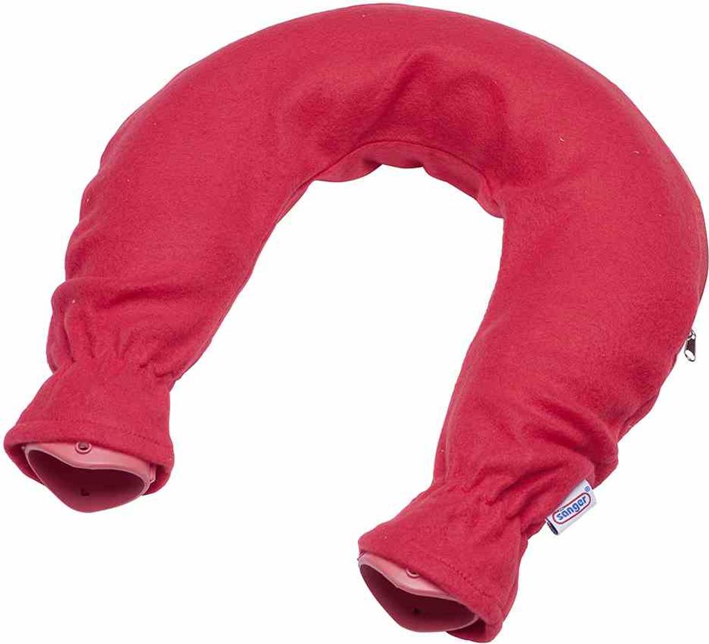 Sänger Nackenwärmflasche Fleece Bezug Rot Wärmflasche Produktbild 