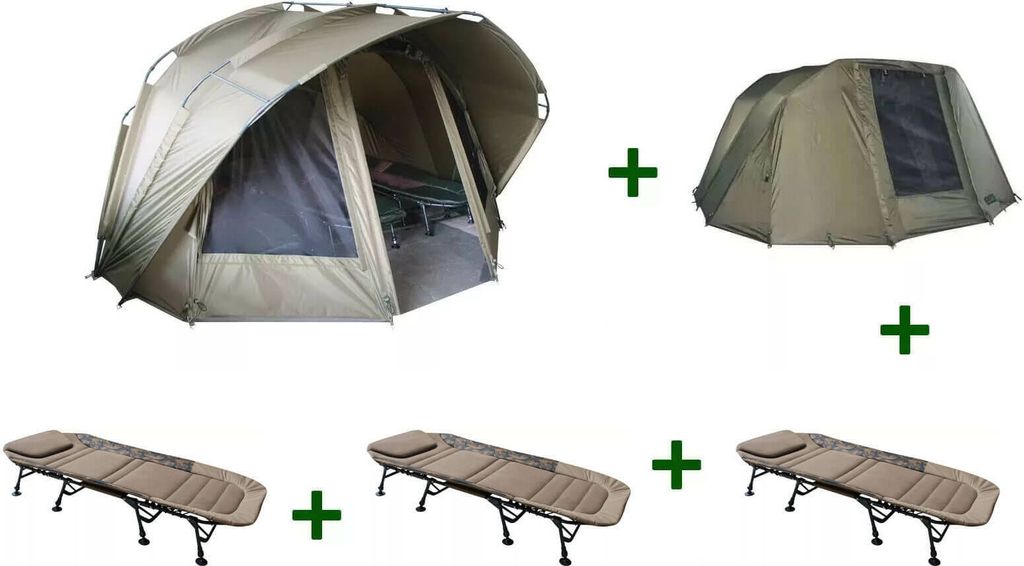 Fort Knox 2.0 Dome 3,5 Man Bivy + Winterskin + 3 MK Flatsize Bedchairs