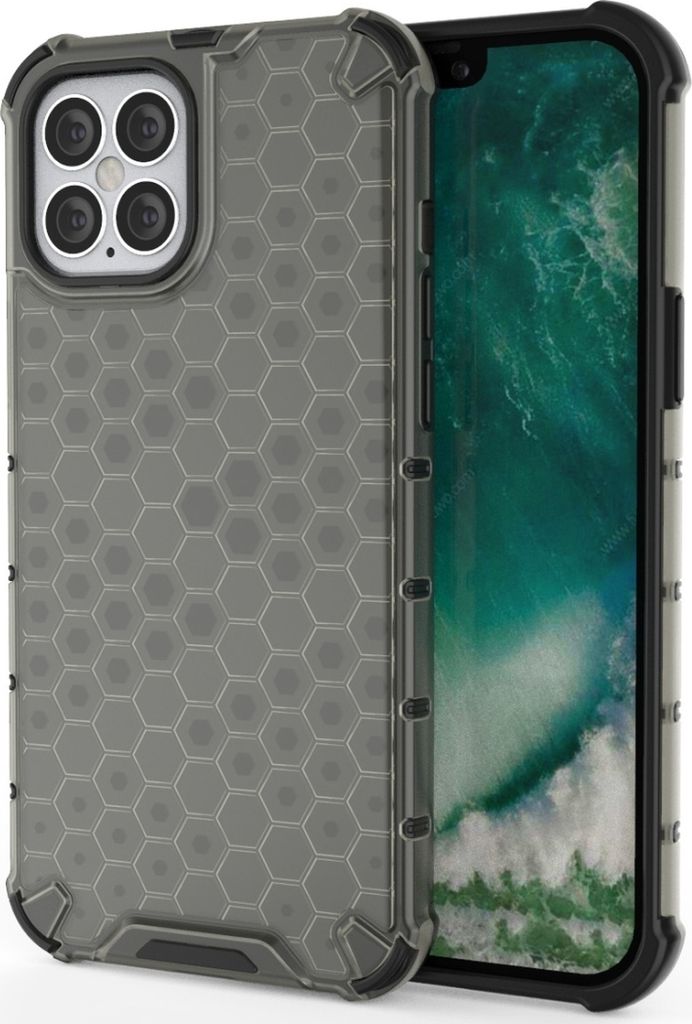 Mobigear Honeycomb iPhone 12 Pro Max Hülle Hardcase Backcover Stoßfest - Grau
