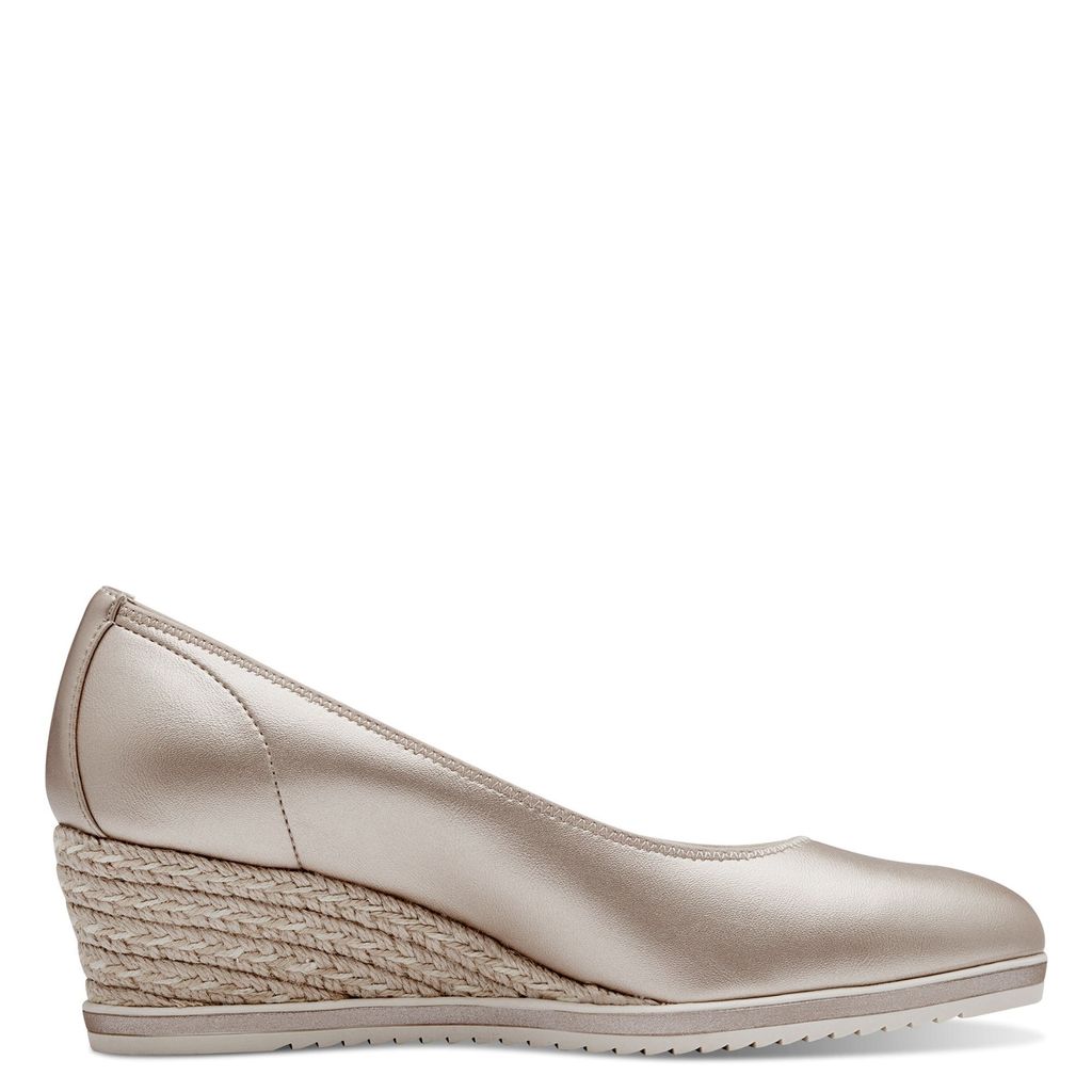 Tamaris Damen Pumps Lack Metallic Keilabsatz Bastoptik Produktbild 3