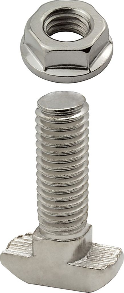 KLAK 45 - Hammerkopfschraube T-Schraube M8 20mm Nut 10 Aluprofil 45-er 1 Stück + Mutter