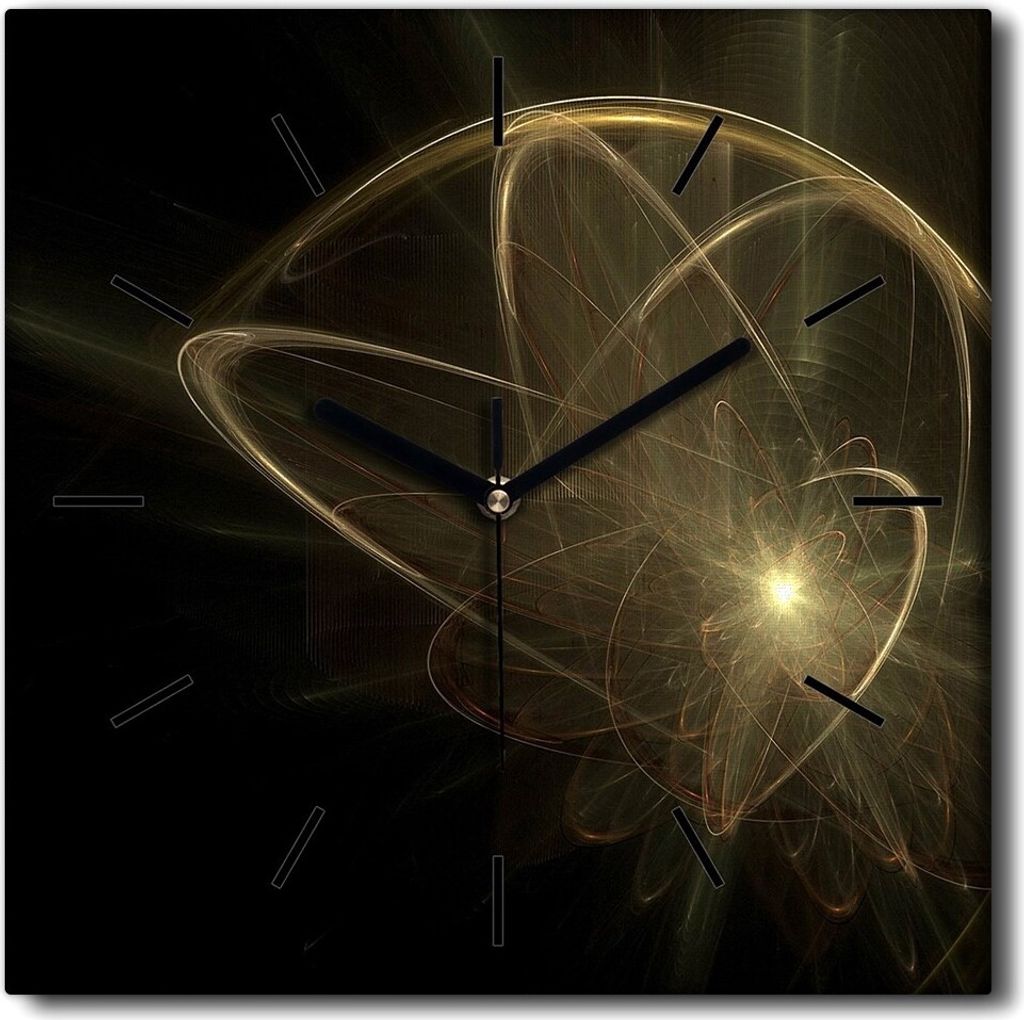 Coloray Uhr auf Leinwand 30x30 cm Wand Uhr Dekoration Wohnzimmer Segeltuch schwarze Hände -Kunst-Kunst-Abstraktion.