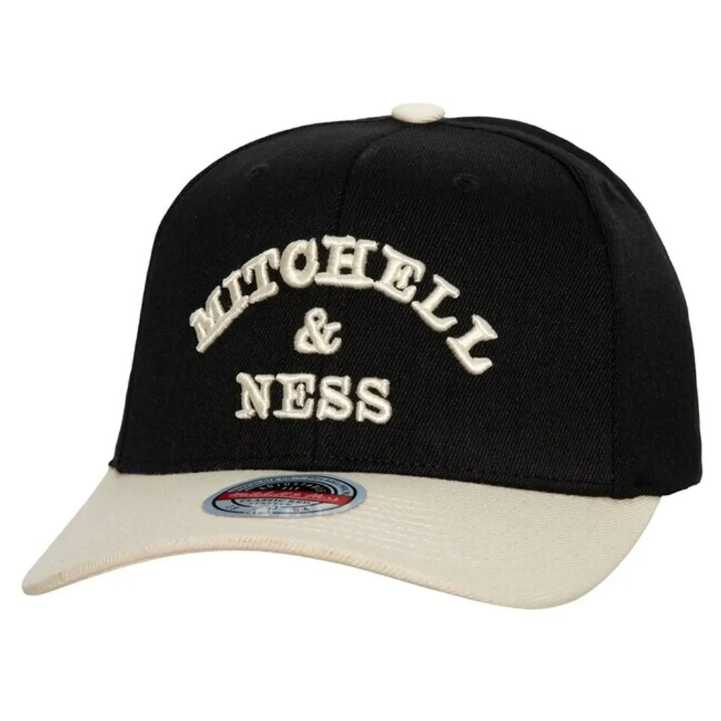 Casquette Mitchell & Ness Stretch Snapback Noire avec Visière Plate