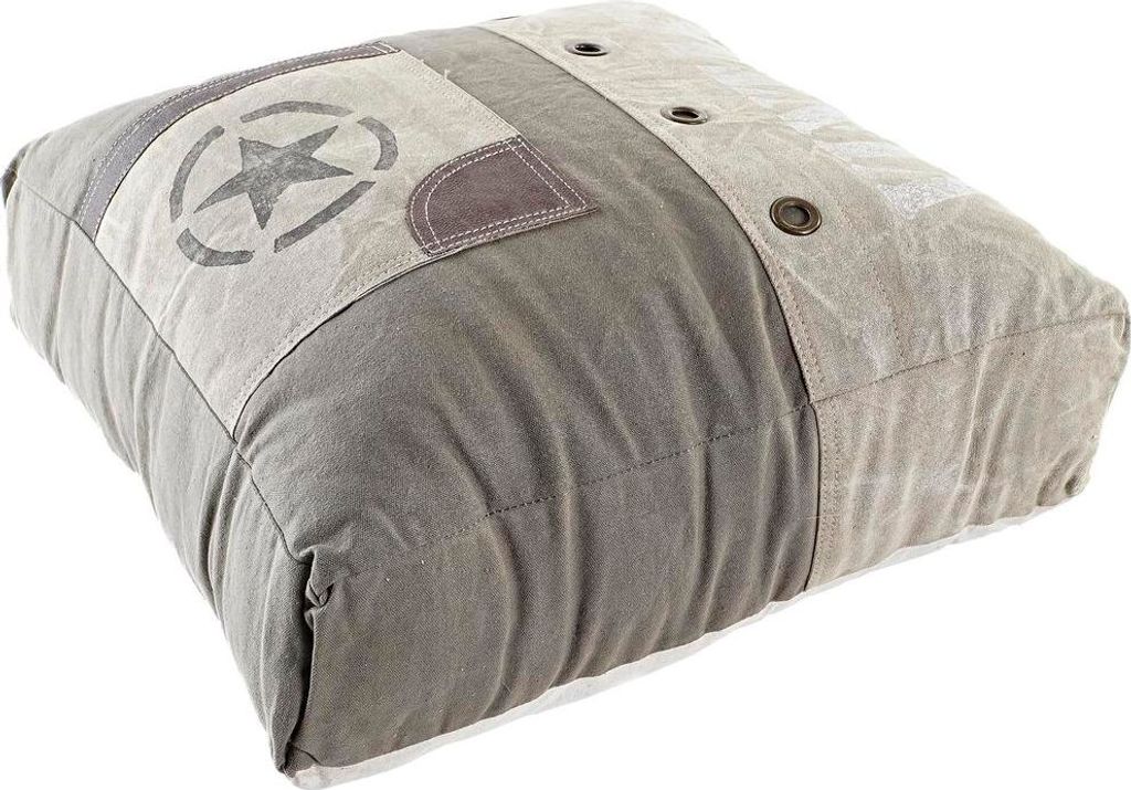 Kissen DKD Home Decor Boden Beige Braun Polyester Baumwolle Haut Stern Aluminium Vintage (50 x 14 x 50 cm)