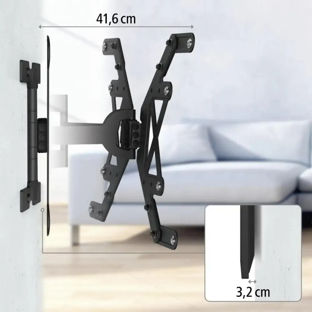 Fixation TV Murale Extra Plate Hama 90 pouces, Inclinable Orientable - 14