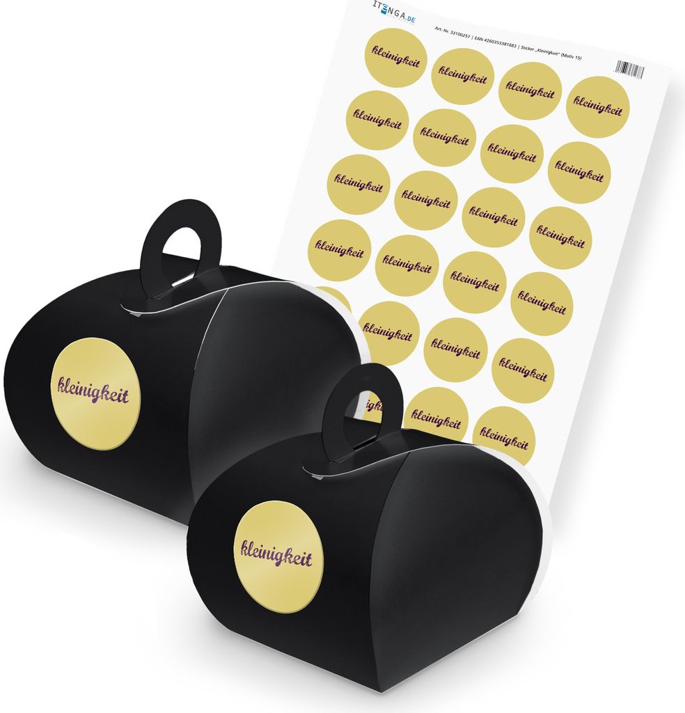 Itenga Geschenkboxen-Set – 24 Stück Mit Griff, Dunkelblau, Inkl. Stickerbogen, Perfekt Für Schulanfang & Kleine Geschenke
