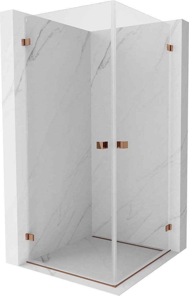 Mexen Lunar-B Duo Duschkabine 80 x 80 cm, transparent, Roségold - 832-080L-080P-60-00
