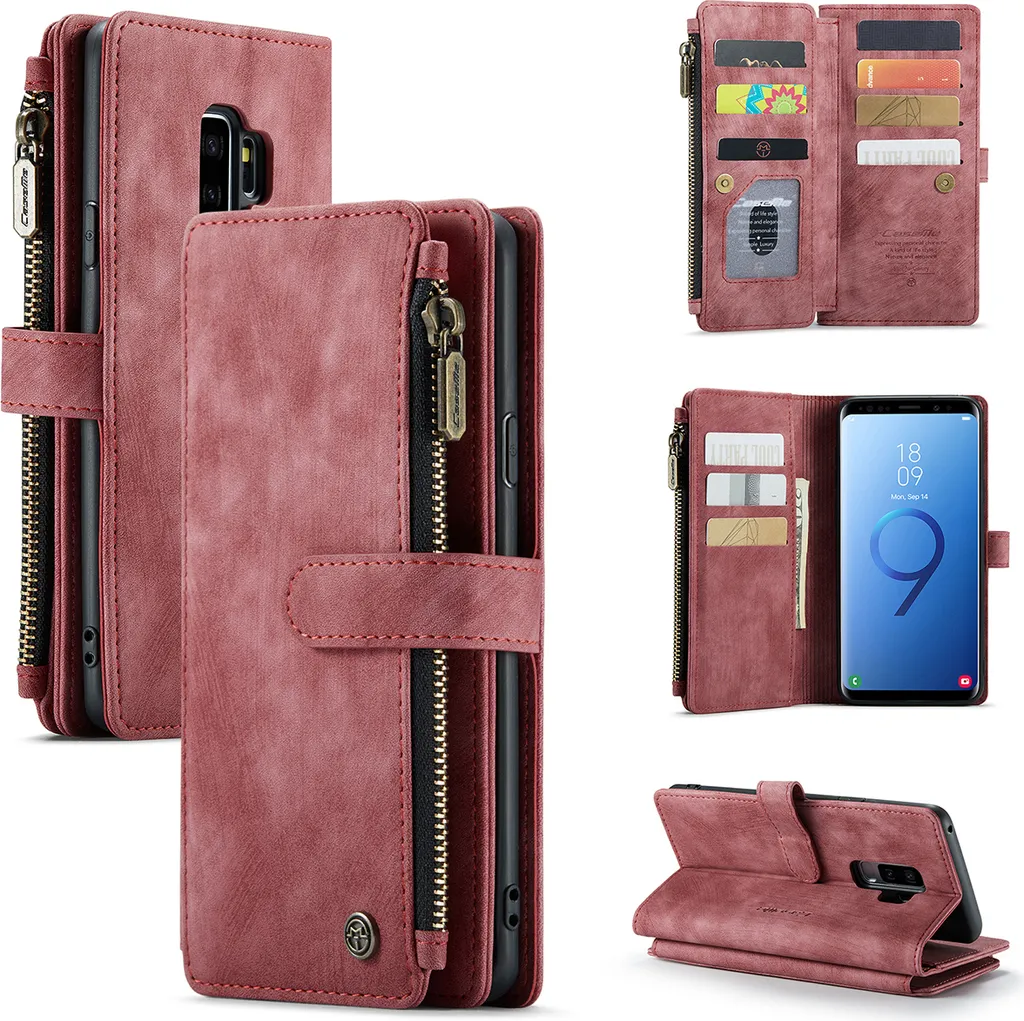 Custodia Samsung S9 Plus Rossa con Tasca Zip - Sicurezza per Tutta la Famiglia